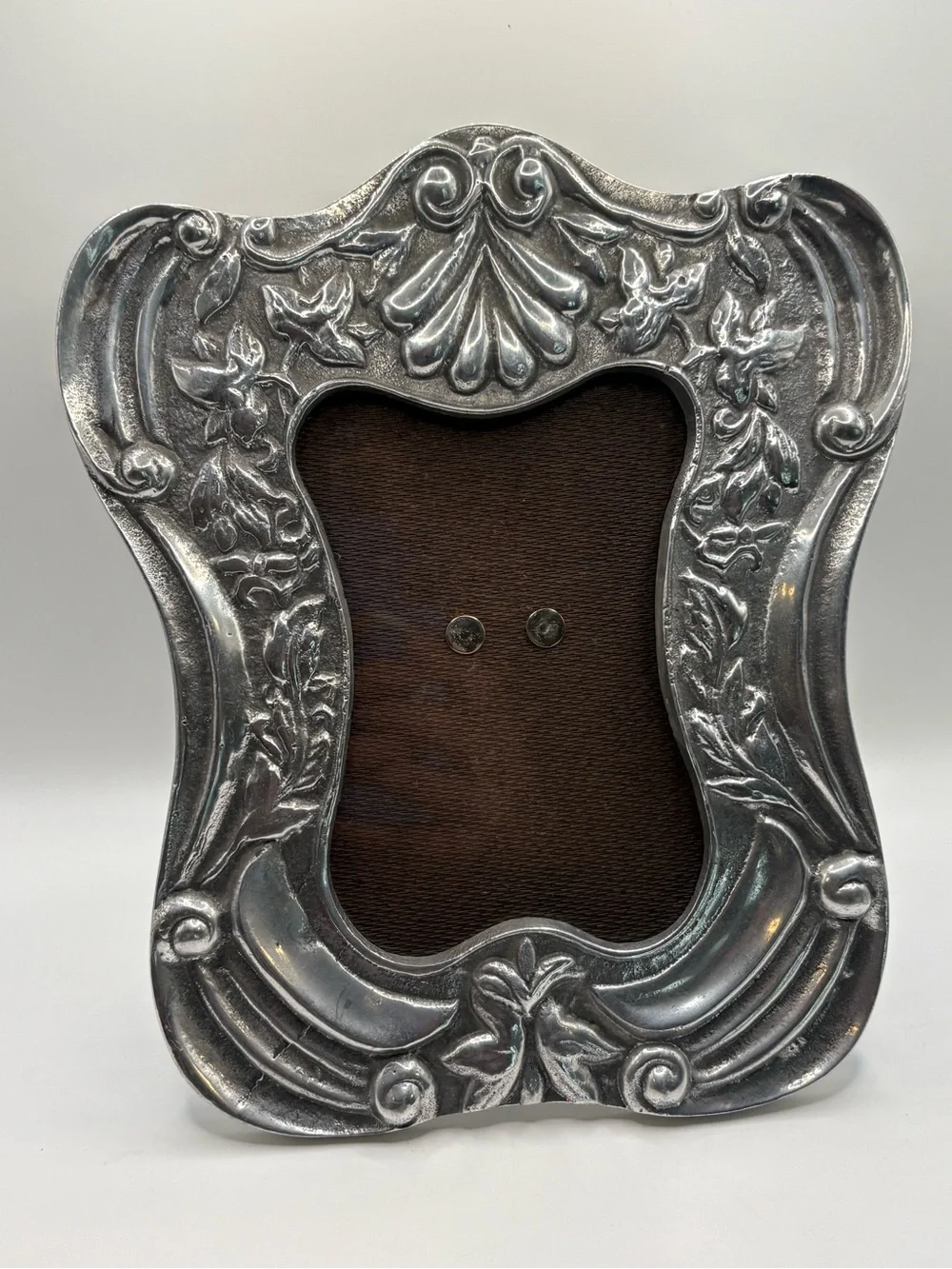 Vintage Mexican Pewter Picture Frame 5x7 Spanish Colonial Ornate Tabletop Decor
